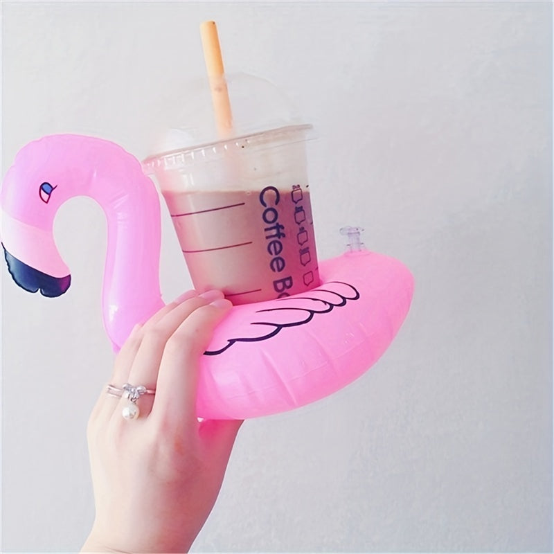 Vibrant Flamingo Inflatable Cup Holder - Durable, Portable, and Easy-to-Clean Design for Pool, Bath, and Party Decorations - Fun and Functional Accessory for Summer Entertainment
