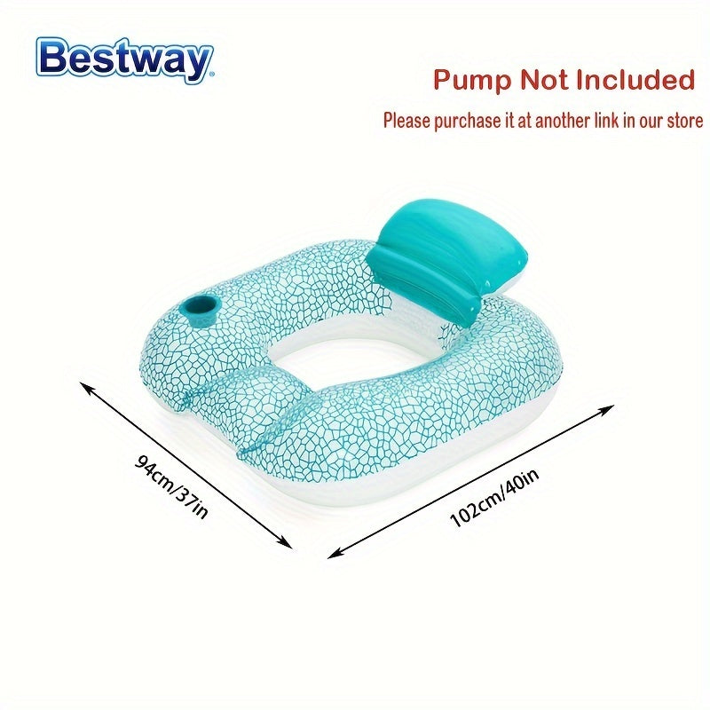 Bestway 1pc Inflatable Pool Float Lounge Chair, Multi-Purpose Pool Hammock, Inflatable Water Recliner For Beach, Swimming Pool, Party Decoration (No Pump)