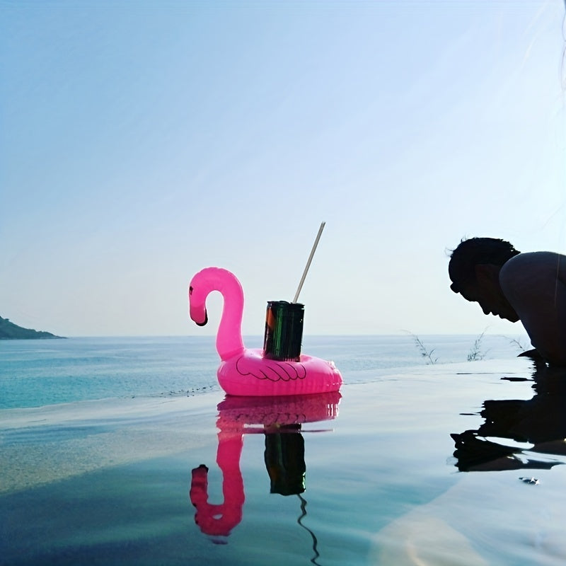 Vibrant Flamingo Inflatable Cup Holder - Durable, Portable, and Easy-to-Clean Design for Pool, Bath, and Party Decorations - Fun and Functional Accessory for Summer Entertainment
