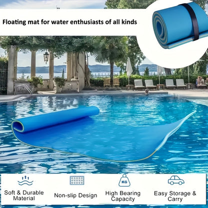 Durable PE Water Floating Mat - Perfect for Pool Parties & Water Parks, Uncharged, Ages 14+