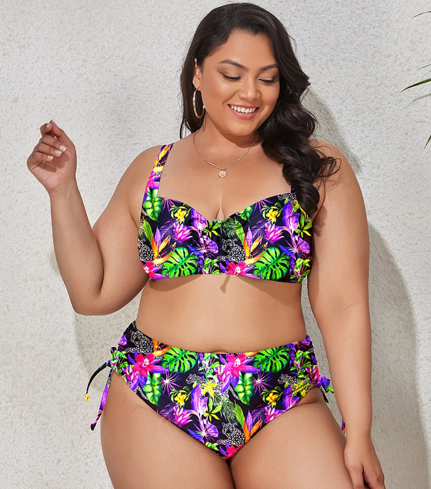 2024 New Plus Size Swimwear for Women Swimsuit Large Bathing Suits Two-piece High Waist Push Up Bikini Set Sexy Separate Stylish