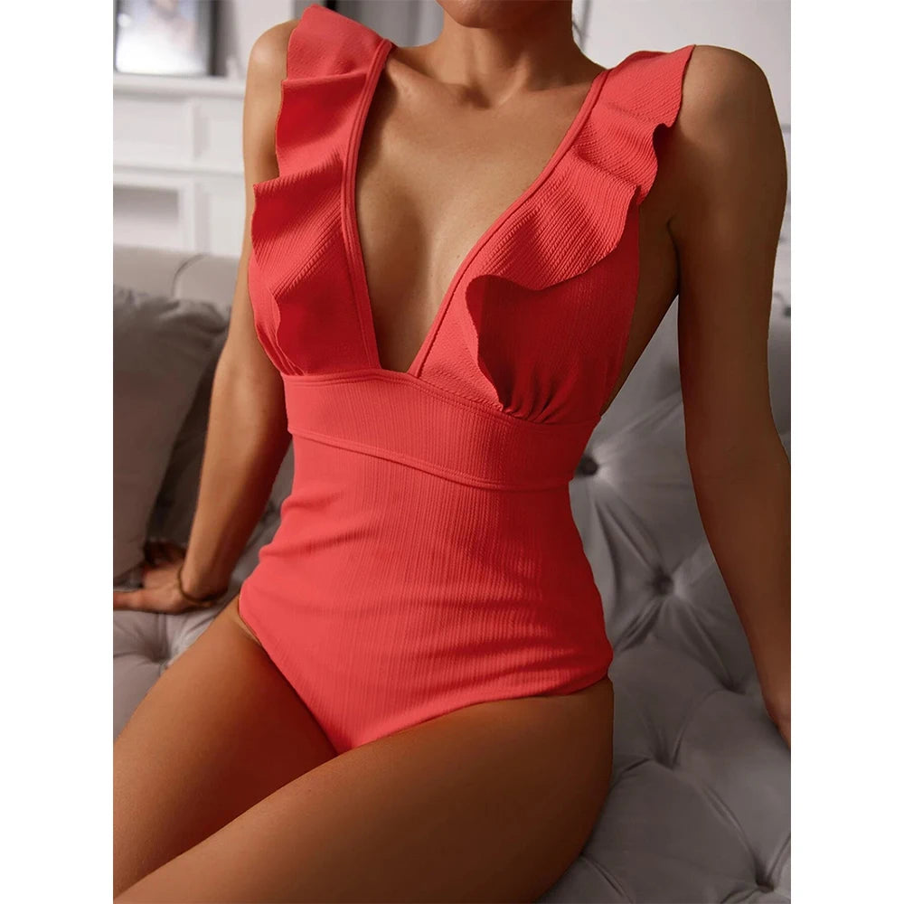 Push Up Cut Out One-piece Swimsuit