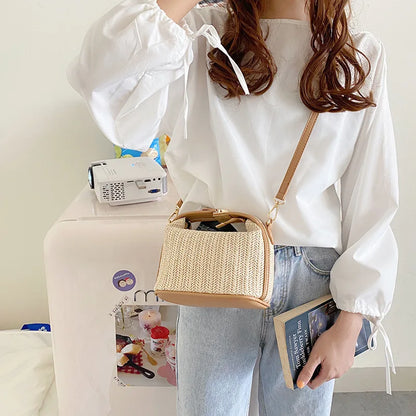 Yogodlns Summer Small Straw Handbag