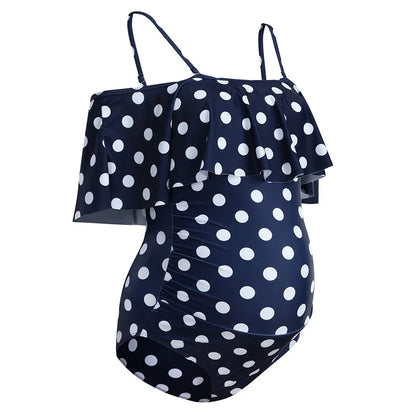 Fashion Pregnant Women Swimwear Sexy Suspender One Piece Swimsuit For Maternity Summer Maternity Clothes Printing Swiming Wear