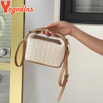 Yogodlns Summer Small Straw Handbag