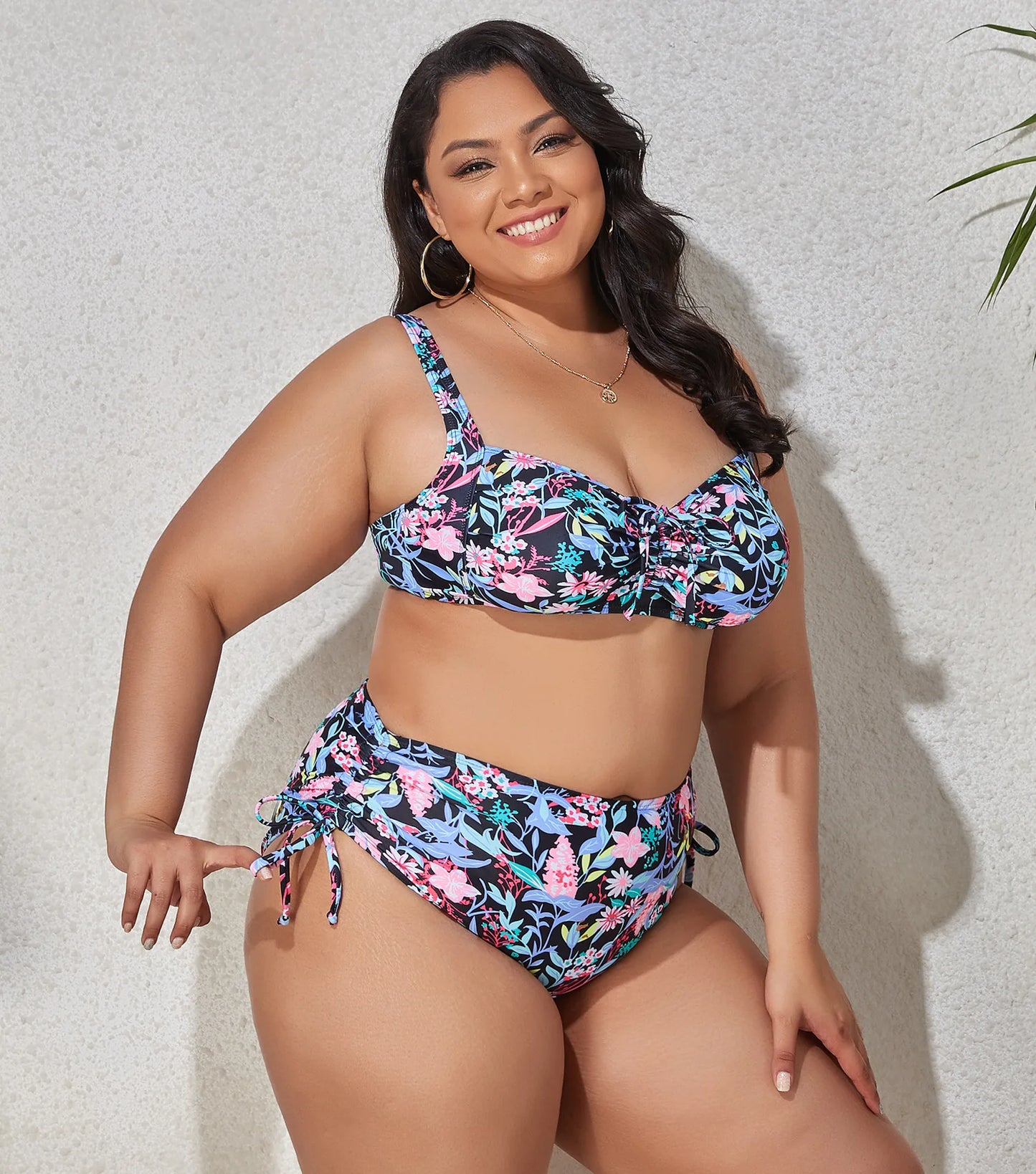 2024 New Plus Size Swimwear for Women Swimsuit Large Bathing Suits Two-piece High Waist Push Up Bikini Set Sexy Separate Stylish