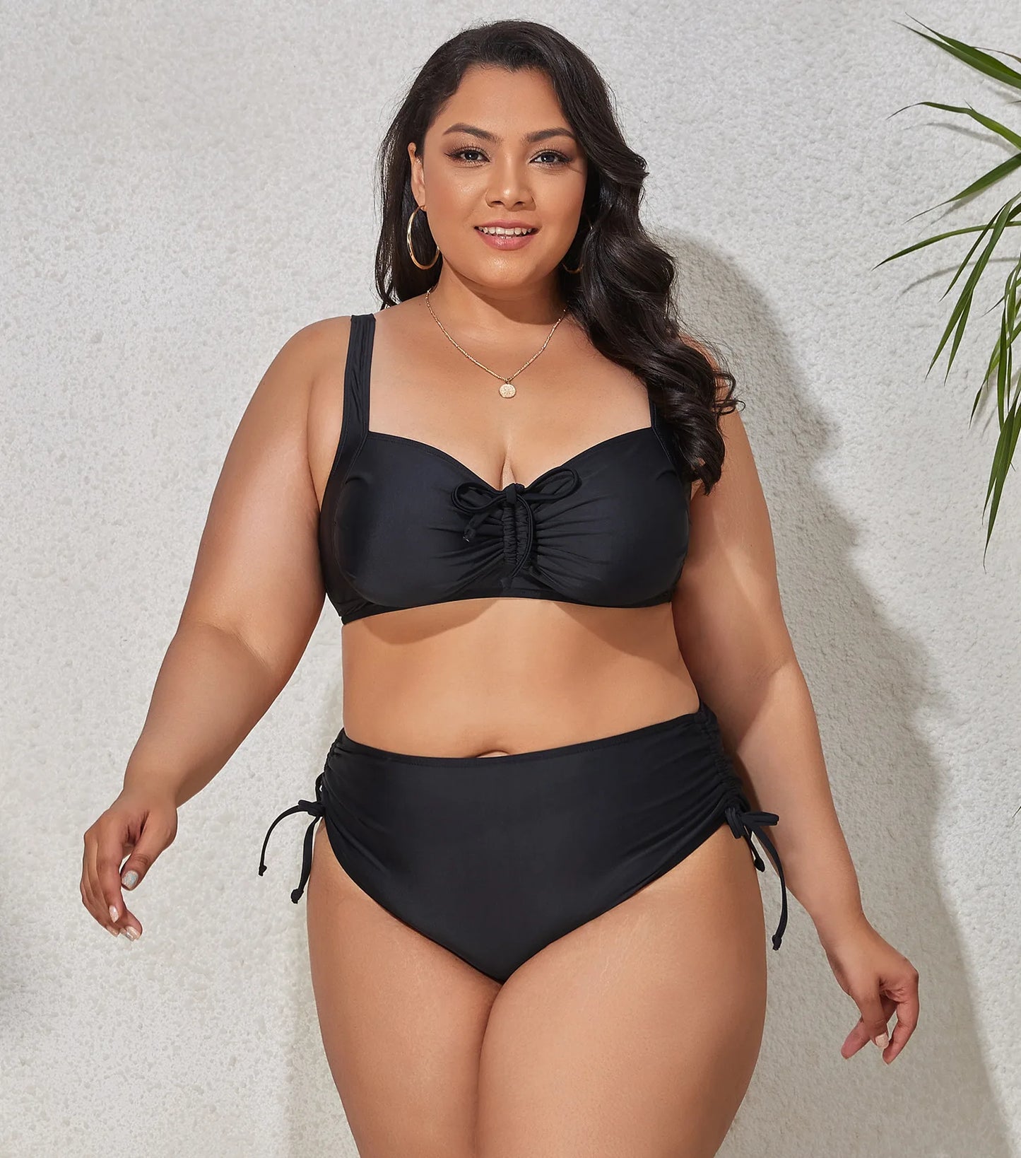 2024 New Plus Size Swimwear for Women Swimsuit Large Bathing Suits Two-piece High Waist Push Up Bikini Set Sexy Separate Stylish