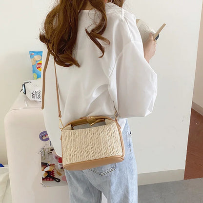 Yogodlns Summer Small Straw Handbag