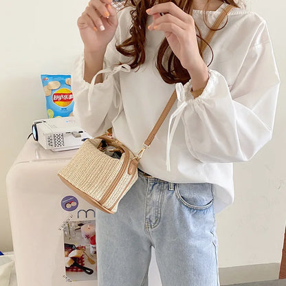 Yogodlns Summer Small Straw Handbag