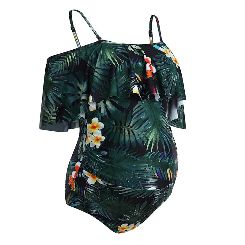 Fashion Pregnant Women Swimwear Sexy Suspender One Piece Swimsuit For Maternity Summer Maternity Clothes Printing Swiming Wear