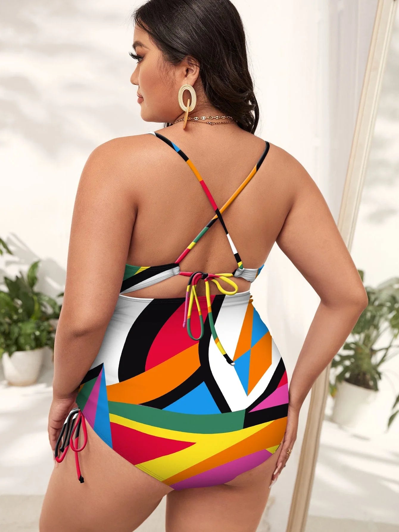 Plus Size Swimwear Women 2024 Push Up Bikini One Piece Swimsuit Print Beachwear Tankini Swimming Bathing Suit Female Large 4XL