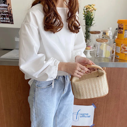 Yogodlns Summer Small Straw Handbag