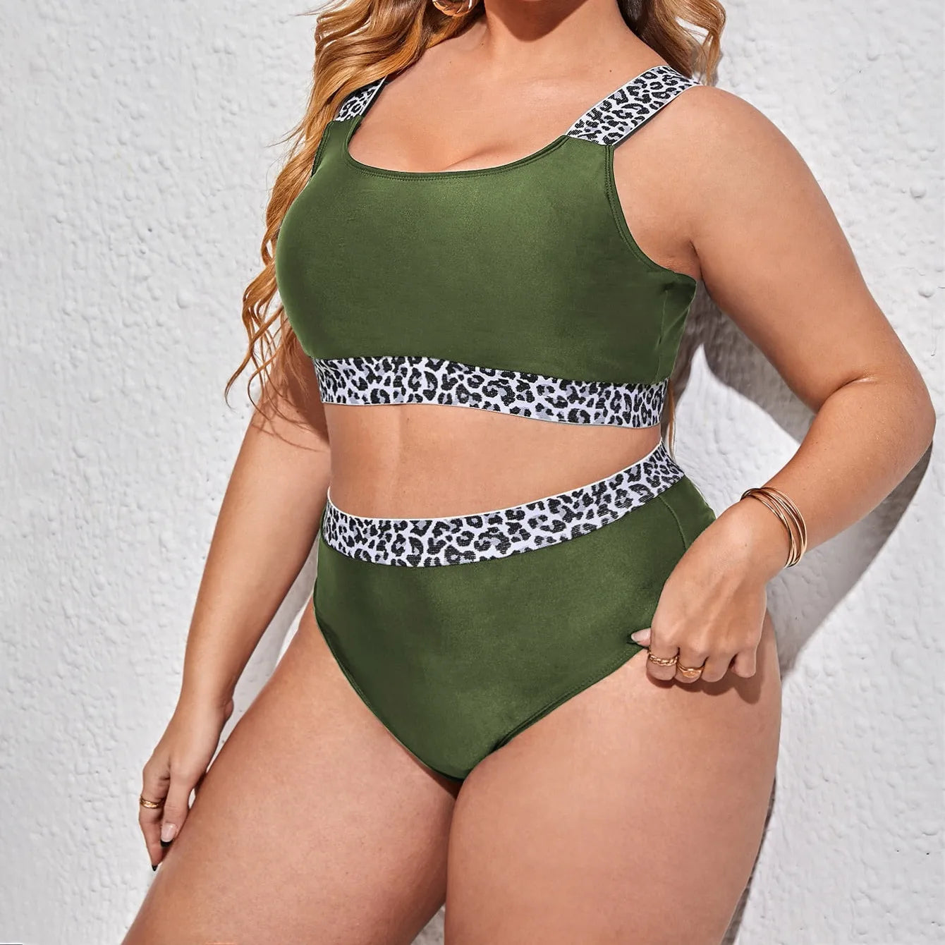 Plus Size Tank Top High Waist Bikini Swimwear Women's Swimsuit Beachwear Bathing Suits