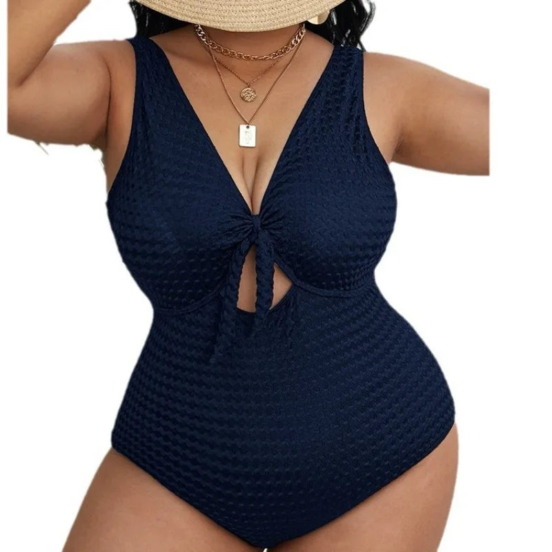 Plus Size Swimsuit Female Sexy and Thin Straps Triangular One-piece Swimsuit