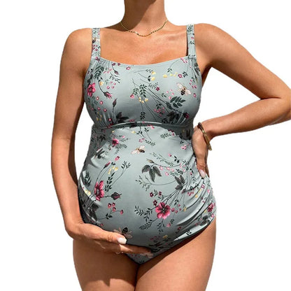 Maternity Swimwear Pregnancy Women One Piece Swimsuit Premama Backless Bodysuit Solid Bathing Suit Plus Size Pregnant Monokinis