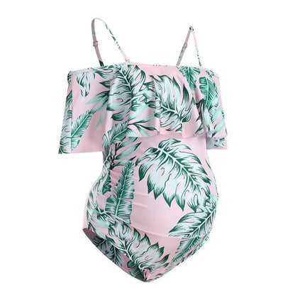 Fashion Pregnant Women Swimwear Sexy Suspender One Piece Swimsuit For Maternity Summer Maternity Clothes Printing Swiming Wear