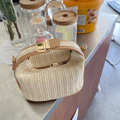 Yogodlns Summer Small Straw Handbag