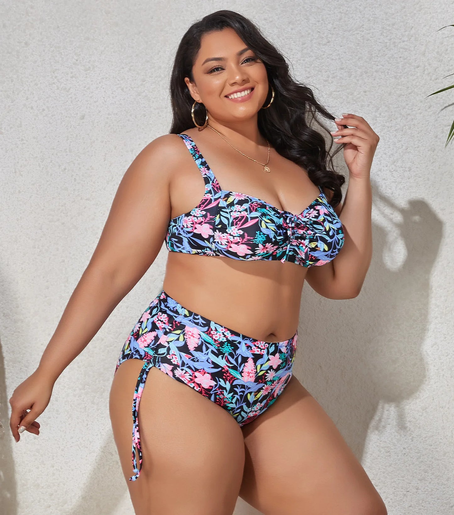 2024 New Plus Size Swimwear for Women Swimsuit Large Bathing Suits Two-piece High Waist Push Up Bikini Set Sexy Separate Stylish