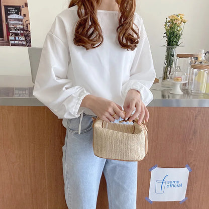 Yogodlns Summer Small Straw Handbag