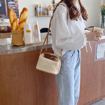 Yogodlns Summer Small Straw Handbag