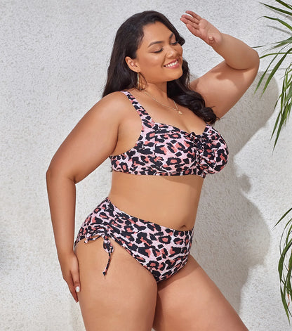 2024 New Plus Size Swimwear for Women Swimsuit Large Bathing Suits Two-piece High Waist Push Up Bikini Set Sexy Separate Stylish